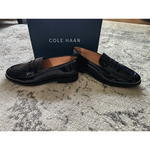 Cole Haan Shoes - New Womens Cole Haan Black Patent Haverhill Penny Loafers Shoes Size 6.5 B